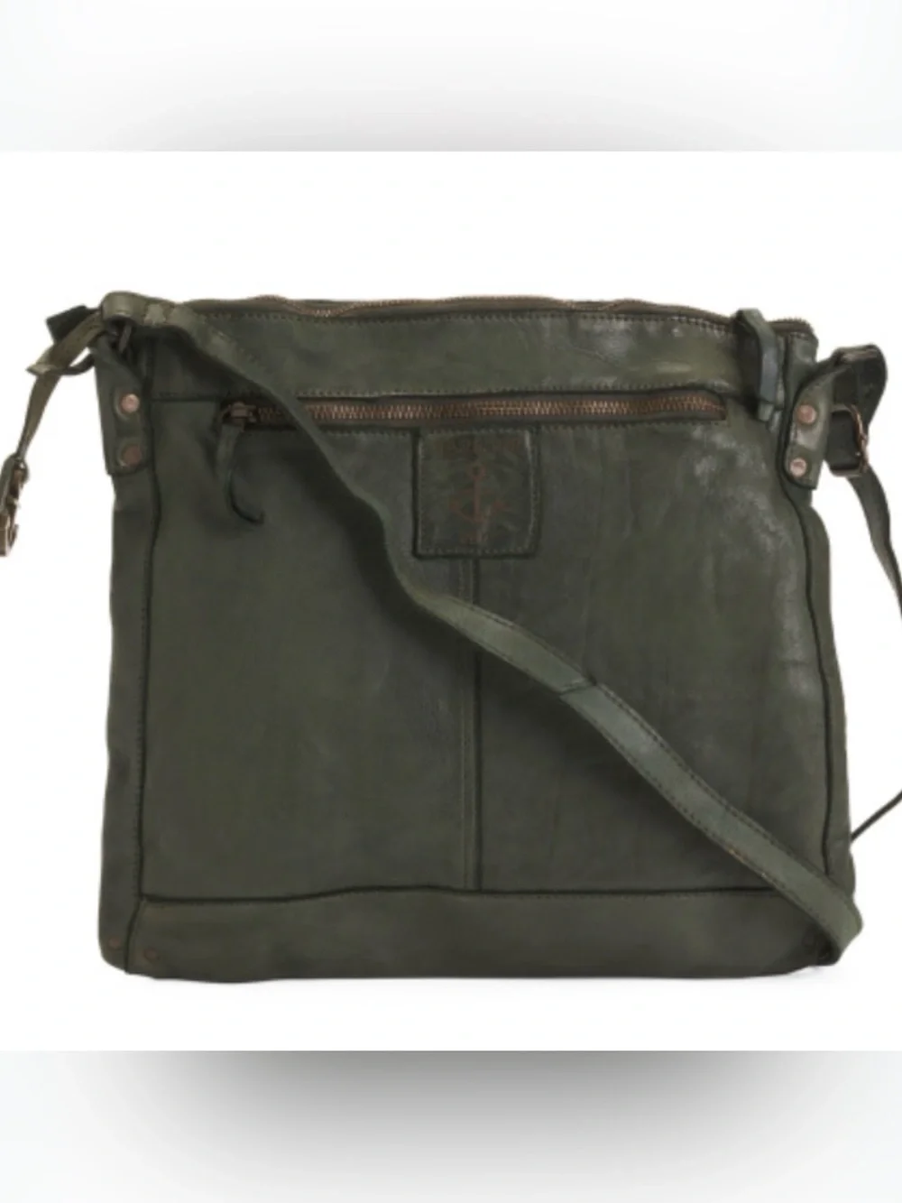 Harbour 2nd Vera Hunter Green Leather Crossbody Bag Anchor Charm
